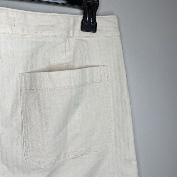 J.CREW Mini Skirt Women 28 Ecru Textured Denim NEW Button Front Pockets CA479 - Picture 7 of 15
